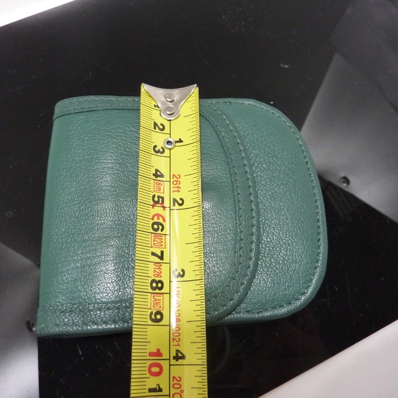 Taxi Wallet GREEN Soft Leather Compact Front Pocket Folding Wallet CARDS COIN - Picture 7 of 8
